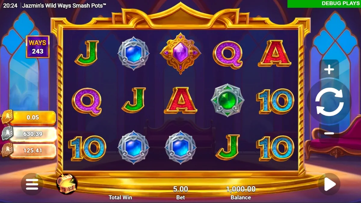 Tampilan visual slot Jazmin’s Wild Ways Smash Pots dengan tema Arabian