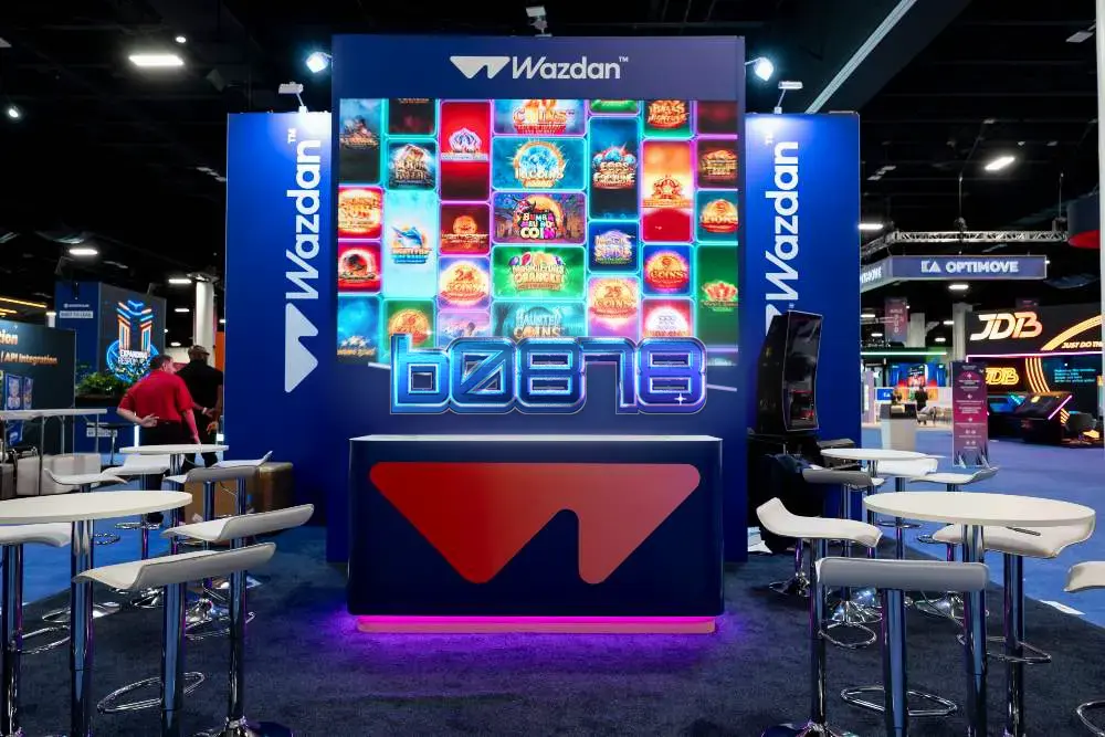 Pemandangan digital kasino daring yang menampilkan berbagai pilihan slot dari Wazdan